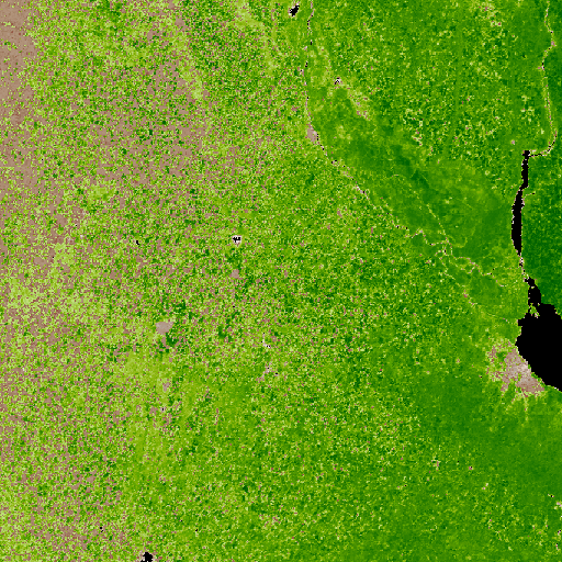 Mapa NDVI post-evento del mismo encuadre