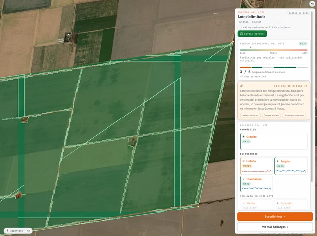 Lote autodelimitado con historial y lectura de riesgo